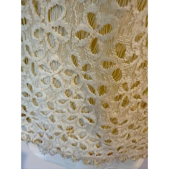 Milly Cream/Black Eyelet Shift Mini Dress Women's Size 2 Coquette Preppy Dainty - Picture 6 of 16